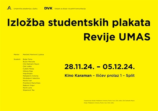 Izložba studentskih plakata Revije UMAS